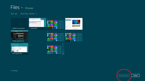 Windows 8 Browse Pictures
